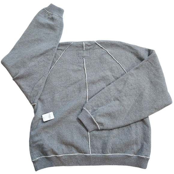 FREE PEOPLE We The Free Grey Pullover Sweatshirt NWT sz L - Picture 5 of 11